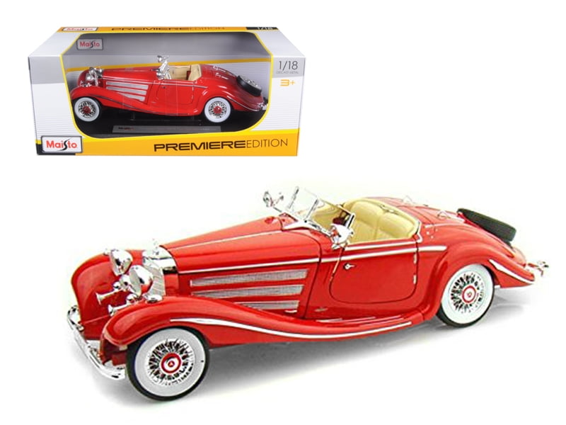 1936 MERCEDES 500K SPECIAL ROADSTER GREY 1:18 DIECAST MODEL CAR BY MAISTO 36862