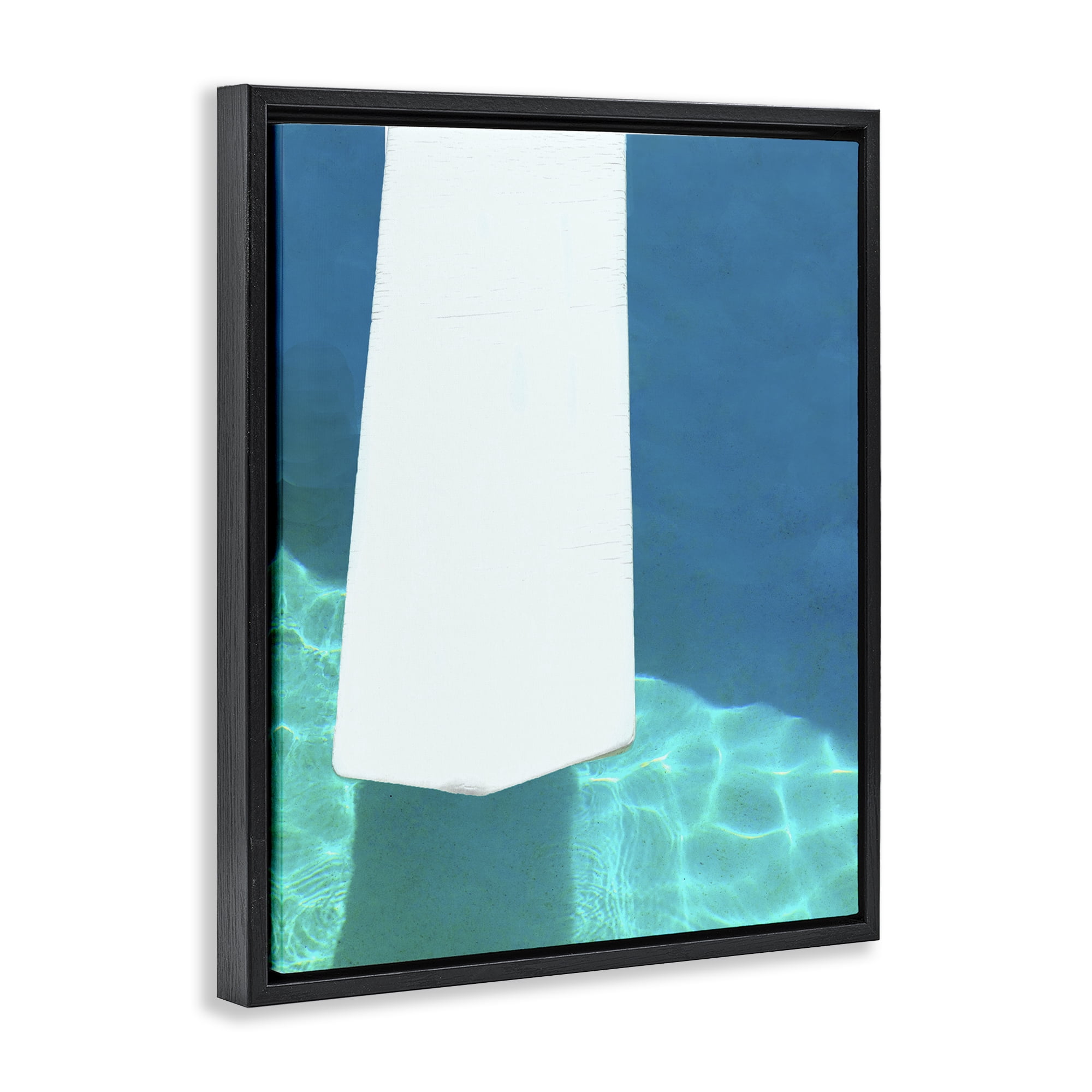 Stupell Industries Summer Diving Board Nautical & Beach Painting Black Floater Framed Canvas Art Print Wall Art, 17 x 21
