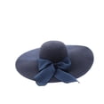 thumbnail image 2 of Beach Hats for Women - Beach Hat Womens UPF 50+, Packable Sun Hat Women Roll Up, Wide Brim Straw Hat for Women Bow-Tied Glamour Wide-Brim Hat with Textured Weave Navy, 2 of 3