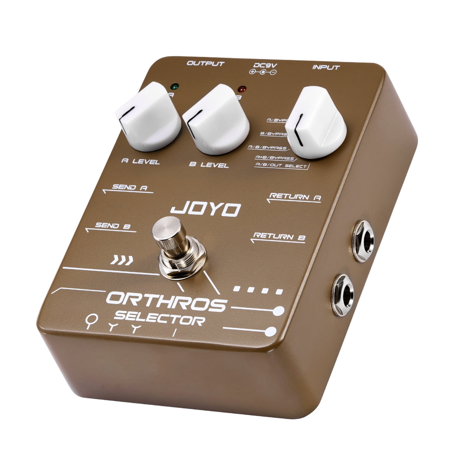 JOYO JF-24 Metal Alloy Line Selector Guitar Effect Pedal, 6 Mode Switch with 2 Independent Effect Loops for Electric Guitar & Bass