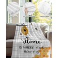 thumbnail image 4 of Flannel Fleece Throw Blanket Watercolor Bee Honey on Wood Board Lightweight Soft Plush Blankets,Retro Farm Plank Cozy Warm Throw Blanket for Couch Sofa Bed Car Office 40x50in, 4 of 9