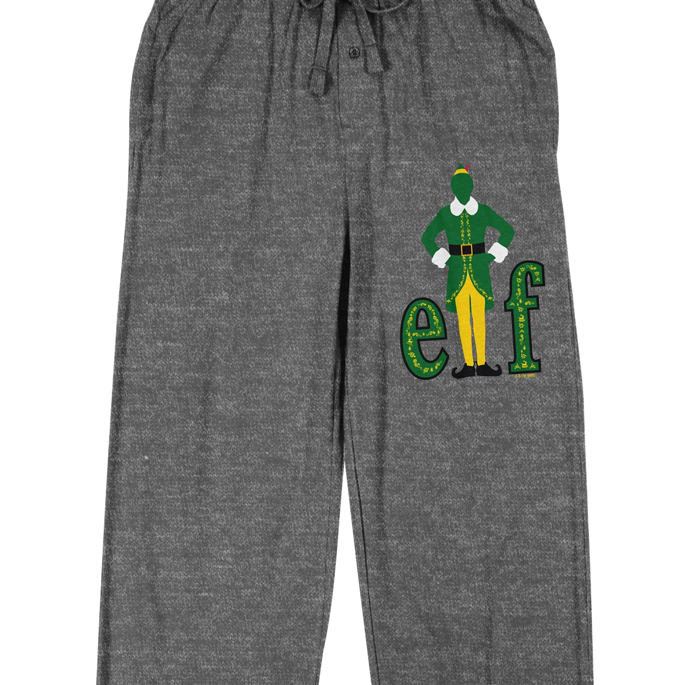 Elf Logo Men's Gray Heather Sleep Pajama Pants-XL