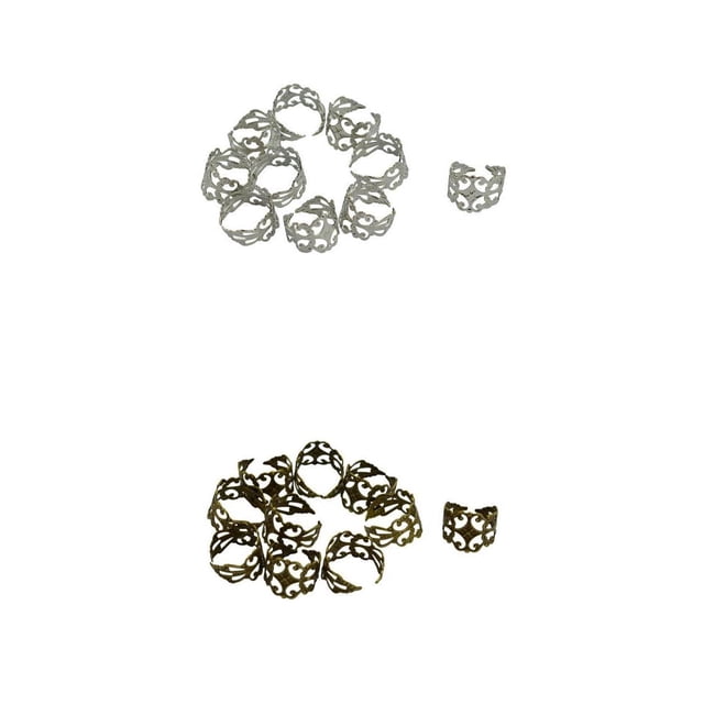 20 Piezas Anillo De Flor Estampado En Blanco De Latón Ajustable Sunnimix Anillo de dedo ajustable