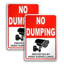 Dimarongton Aluminum No Dumping Signs, Set of 2, Red/White
