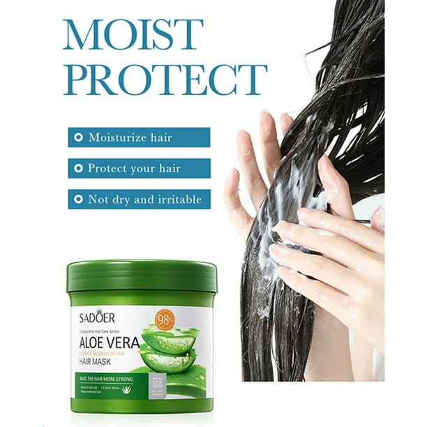 Mascarilla Capilar Profesional de Aloe Vera con Acondicionador Profundo con Tratamiento de Queratina 500g - Tratamiento de Cuidado del Cabello Hidratante y Reparador para el Cabello Dañado