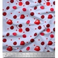 thumbnail image 1 of Soimoi Polyester Crepe Fabric Raspberry,Strawberry & Cherry Fruits Printed Fabric 1 Yard 42 Inch Wide, 1 of 3