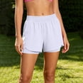 thumbnail image 2 of hlysgo Running Shorts for Women Quick Dry High Waisted Athletic Short 2 in 1 Workout Gym Shorts White,XL, 2 of 6