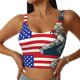 thumbnail image 1 of Balery American Astronaut Runs Forward Sujetadores deportivos con espalda cruzada para mujer, acolchados, sin costuras, de alto impacto, ideales para yoga, gimnasio, entrenamiento y fitness.-X-Large, 1 of 8