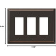 thumbnail image 4 of Amerelle 463RRRDB Oversized Wallplate, 3 Rocker, Steel, Aged Bronze, 1-Pack, 4 of 4