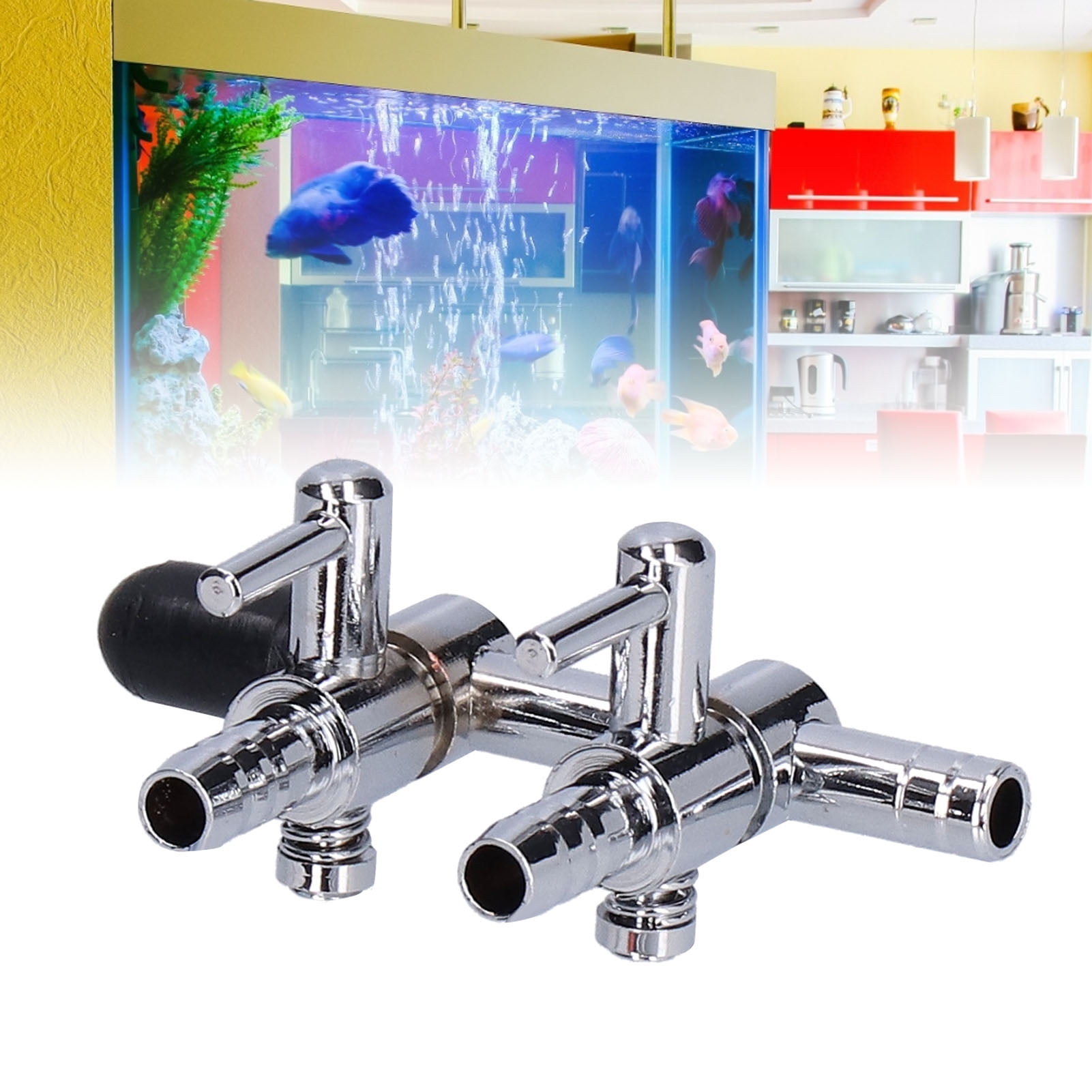 Aquarium Air Valve Fish Co2 Splitter Fish Oxygen Distributor 6mm Carbon