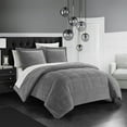 thumbnail image 2 of Chic Home Ryland Comforter Set Ribbed Textured Microplush Sherpa Bed In A Bag - Sheet Set Pillow Shams Included - 7-Piece - Queen 86x90", Grey, 2 of 5