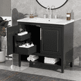 thumbnail image 4 of Harper & Bright Designs 36" Bathroom Vanity with Sink, Multi-functional Bathroom Cabinet with Doors and Drawers, MDF Frame and MDF Board, Black, 4 of 14