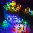 thumbnail image 1 of Lámpara solar marroquí para exteriores de 5 m, 20 luces LED, 8 modos ajustables, resistente al agua, ideal para jardín, patio, casa, Navidad y fiestas (colorida), 1 of 3