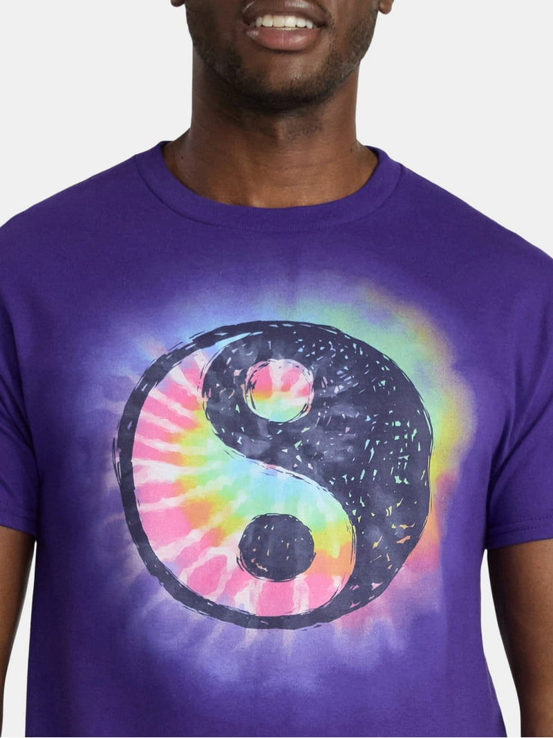 Humor Men's and Big Men's Yin Yang Tie Dye Graphic Tee, Size S-3XL