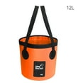 thumbnail image 3 of Greeniant Cubo de agua plegable de PVC, resistente al agua, lavabo, senderismo, de coches, contenedor organizador con asa, accesorios Pescar Naranja 12L Greeniant OD022092-05, 3 of 6