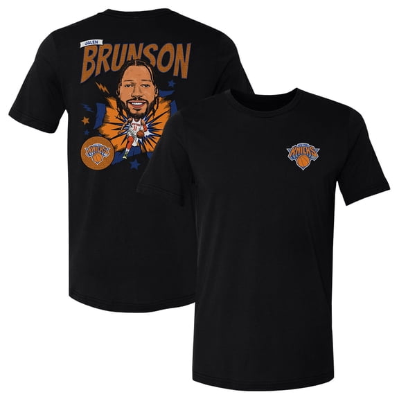 Men's 500 Level Jalen Brunson Black New York Knicks Caricature T-Shirt