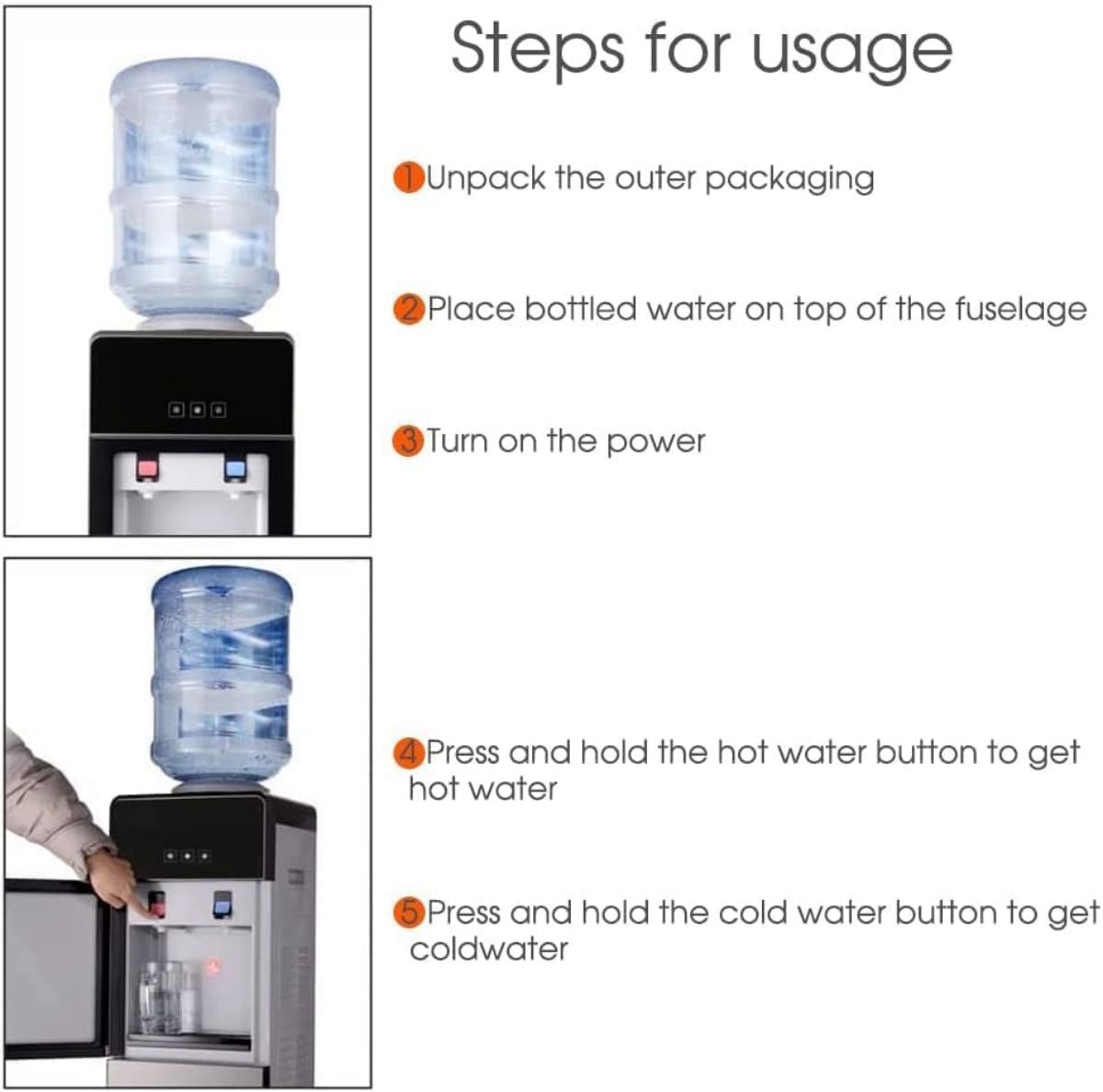 WSYW Steel Top Loading 5 Gallon Hot & Cold Water Coloer