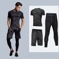 thumbnail image 3 of Traje de fitness para hombre, ropa deportiva para correr, mallas de secado rápido, traje de entrenamiento, traje de fitness de cinco piezas para hombre para gimnasio, 3 of 3