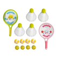 thumbnail image 2 of Juego de 2 raquetas de bádminton para niños, juguete deportivo con pelota y volante portátil Contiene 12 bolas, 2 of 9