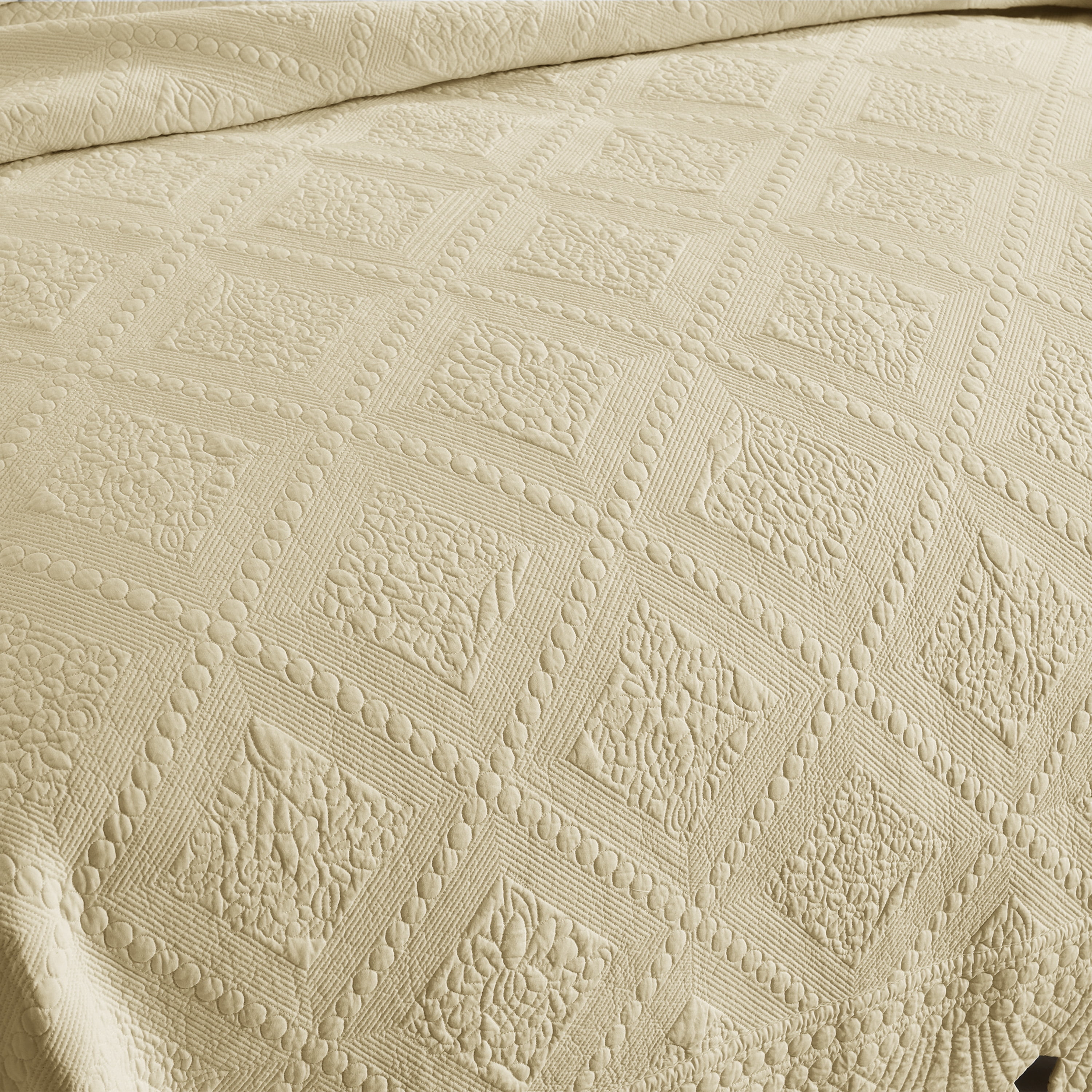 MarCielo 3Pcs 100% Cotton Oversized Quilt Bedspread Coverlet Set TK