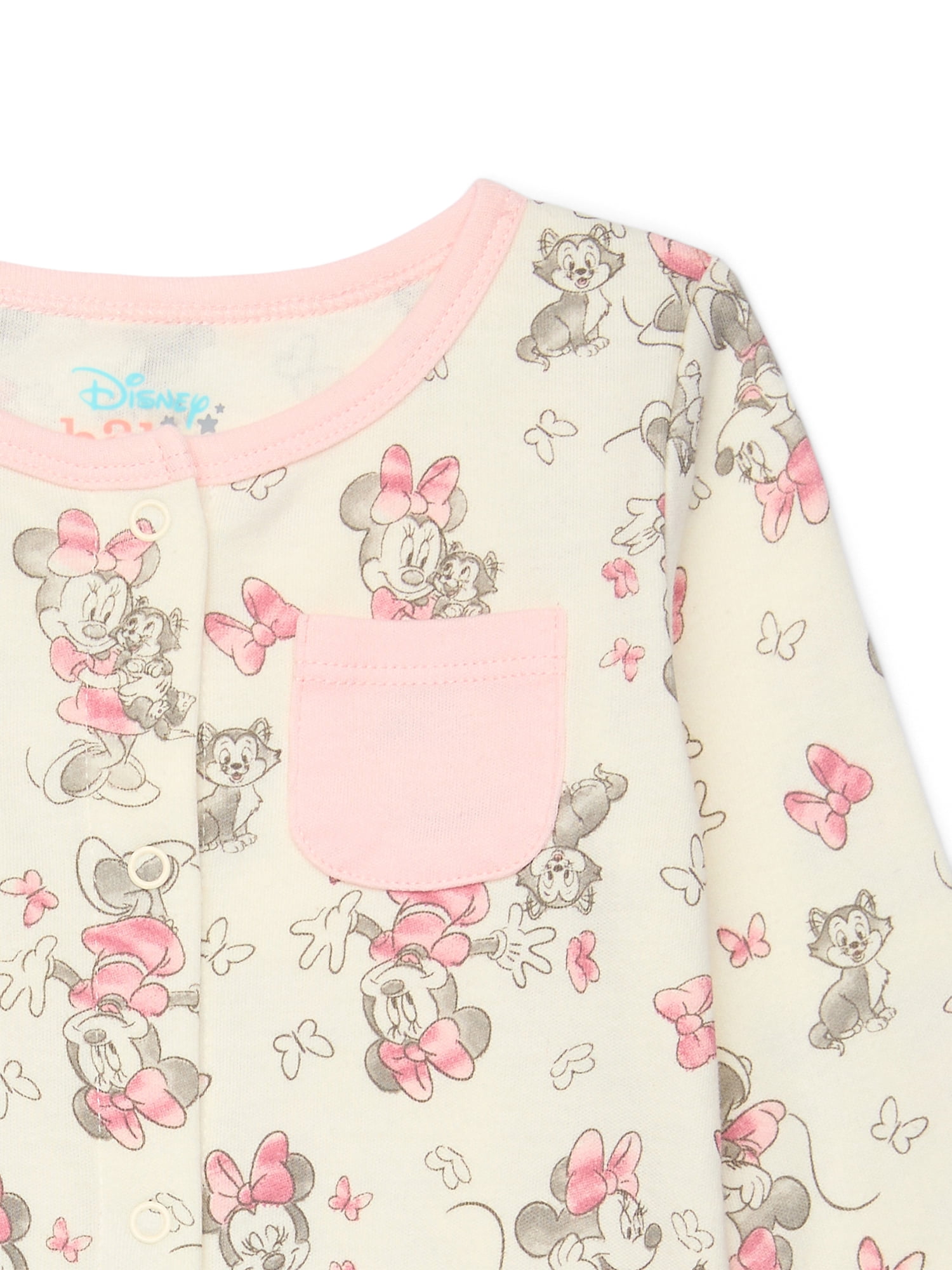 Disney Baby Minnie Mouse Newborn Baby Girls Footed One-Piece Sleep N Play, Sizes 0M-6M