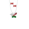 thumbnail image 2 of Delight Jewelry Silvertone Joy with Snowflake Christmas Kiss Charm Necklace and Stud Earrings, 2 of 4