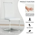 thumbnail image 3 of Dining Chairs Set of 2, PU Faux Leather Side Chair with High Back and U-Shaped Metal Legs, Upholstered Kitchen Chair, Modern Armless Chairs for Dining Room, Kitchen, Restaurant, White, 3 of 7