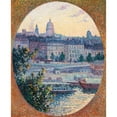 thumbnail image 2 of Maximilien Luce 15x18 Gold Ornate Wood Frame and Double Matted Museum Art Print Titled - The Quai Montebello and the Sainte-Genevieve Hill (1901), 2 of 4