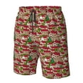 Adobk Red Houses Print Men's Swim Trunks Hawaiian Bathing Suit