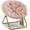 Pink, variant on QUIOCOZY Comfy Faux Fur Saucer Chair for Bedroom – Round Moon Chair for Adults & Teens with Foldable Metal Frame