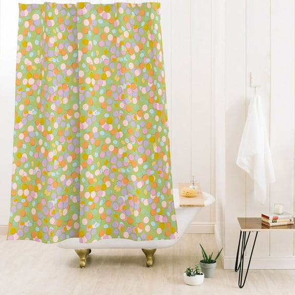 Society6 Iveta Abolina Confetti Salad Green Shower Curtain 71" x 74"
