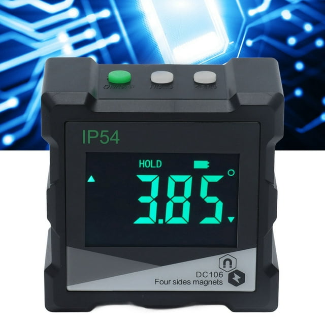 Inclinomètre, Capteur d'Angle Numérique 0.05 Résolution 4x90 Degré Haute Précision IP54 Étanche pour la Mesure d'Angles