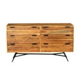thumbnail image 2 of The Urban Port 58 Inch Acacia Wood Sideboard with 6 Drawers and Iron Base, Brown, 2 of 5