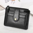 thumbnail image 2 of Bolsa Cartera de PU con tarjetero retro con monedero para hombre y mujer, minimonedero (negro), 2 of 9