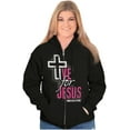 thumbnail image 3 of Live for Jesus Religious Faith Unisex Fleece Graphic Zip Up Hoodie Brisco Brands 4X, 3 of 5