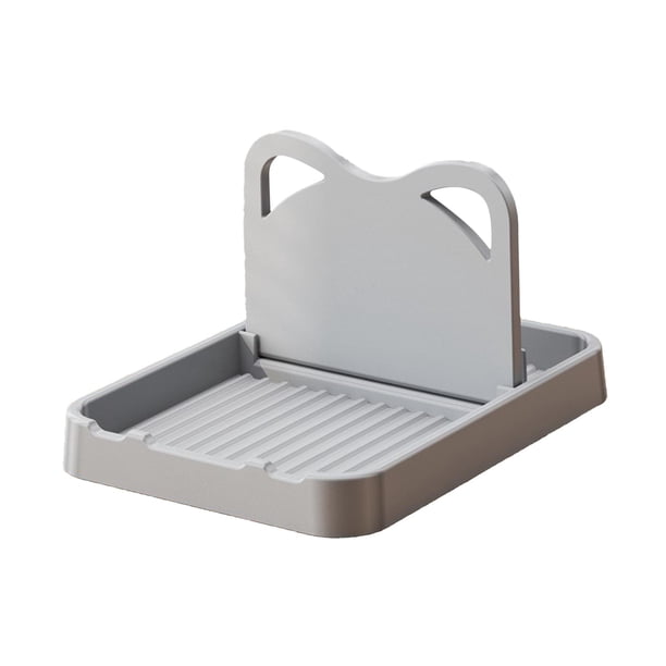 Estante para tapas de ollas de cocina Soporte para tapas de ollas Estante para utensilios de cocina Ahorro de espacio Gris