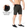 thumbnail image 2 of BROKIG Mens Gym Workout Shorts,Hidden Zip Cotton Running Athletic Shorts For Men with Pockets (Medium,Olive Gray), 2 of 7