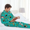 thumbnail image 6 of Salouo Sushi Print Button-Front Long Sleeve Pajama Set for Men, Soft 2Pjs Men's Long Sleeve Sleepwear-Large, 6 of 7