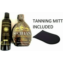 Sunless Self Tanner & Sicilian Black Bronzer Tanning Lotion Mitt