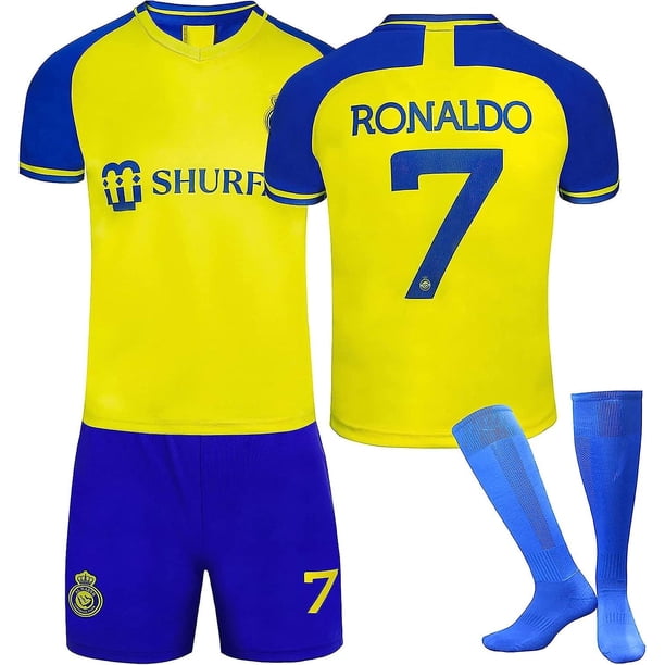 KIDENG Al Nassr 22/23 Ronaldo Jersey No. 7 Camiseta de fútbol Local / Visitante Jersey Camiseta de fútbol Pantalones cortos y calcetines Conjunto de fútbol