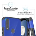 thumbnail image 3 of TJS for AT&T Motivate Max U668AA/Cricket Ovation 3 Phone Case, with Tempered Glass Screen Protector, Magnetic Support Dual Layer Drop Protection Impact Rugged Armor Cover (Blue), 3 of 6