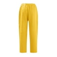 thumbnail image 5 of Baberdicy Womens Casual Pants Womens Cotton Pants Drawstring Back Elastic Waist Pants Casual Trousers Summer Pant, G-Yellow, Size: S, 5 of 5