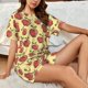 thumbnail image 4 of Fotbe Fruit Conjunto de Pijama Estampado para Mujer, 2 Piezas, Ropa de Dormir con Camiseta de Manga Corta y Shorts Suaves-Large, 4 of 6