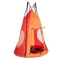 Infans 40" Kids Hanging Chair Swing Tent Set Hammock Nest Pod Seat Orange