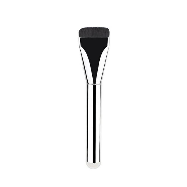 Light Concealer Flat Head Foundation Brush - Aluminum Handle Wooden Tube H2E4