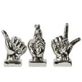 thumbnail image 4 of Urban Trends Collection  Ceramic Hand Sign-Thumb Up-Fingers Crossed-Loser- Gloss White, 4 of 4