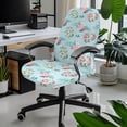 thumbnail image 2 of SCRAWLGOD Rabbit Eggs Floral Leaf Blue Easter Stretch Computer Office Chair Cover Dustproof Stain Resistant Boss Chair Slipcovers Removable Computer Desk Chair Seat Covers, L, 2 of 7