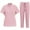 Pink, variant on Women's Scrub Set Solid Color Scrubs Nursing Uniforms Professional Scrub Crew Neck Top and Loose Straight Pants Nurse Female Workwear