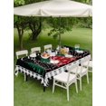 thumbnail image 3 of Outdoor Tablecloth with Umbrella Hole and Zipper, Christmas Tree Rectangle Table Cloth 60x84 Inch Waterproof Tablecloth, Black Buffalo Plaid Xmas Trees Picnic Table Cover for Patio Camping, 3 of 7