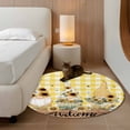 thumbnail image 2 of Round Rugs 3Ft, Gnomes Sunflower Round Area Rug Washable Indoor Throw Carpet, Yellow Checkered Pastoral Botanical Wooden Small Non Slip Circle Rug for Bedroom Living Room Home Decor Aesthetic, 2 of 8